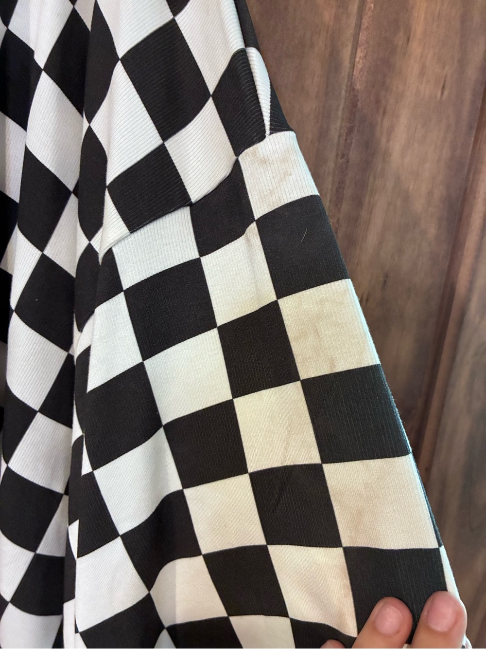 Wknd Chasers black & White Checkered Women’s Relaxed Tee - Picture 4 of 4